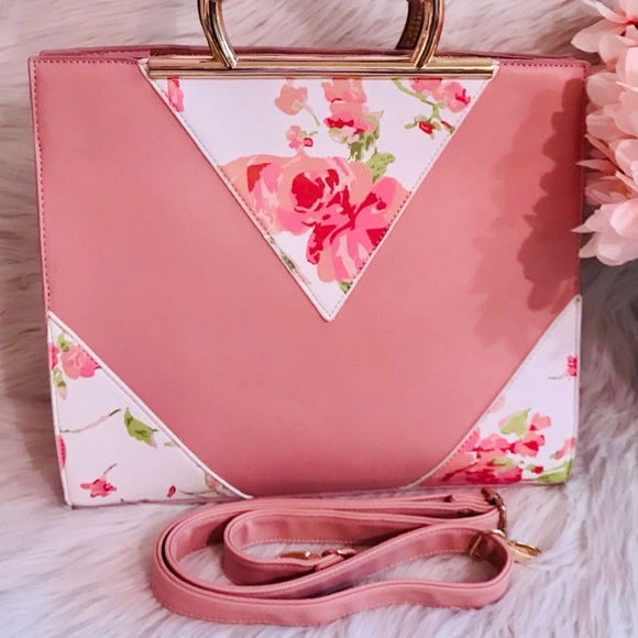 Eight by Under One Sky Pink Floral Handbag - Picture 7 of 9